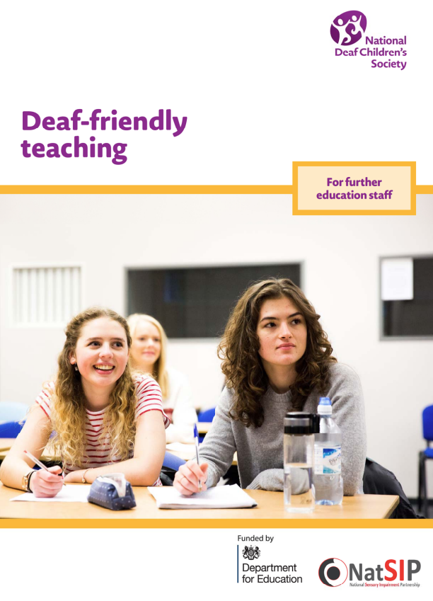 Deaf-friendly teaching: For further education staff