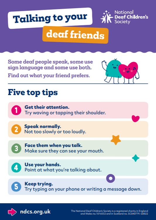 Talking to your deaf friends poster