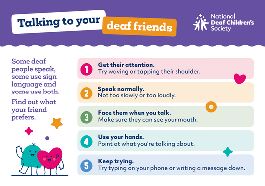 Talking to your deaf friends postcard