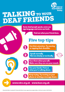 Talking to your deaf friends poster